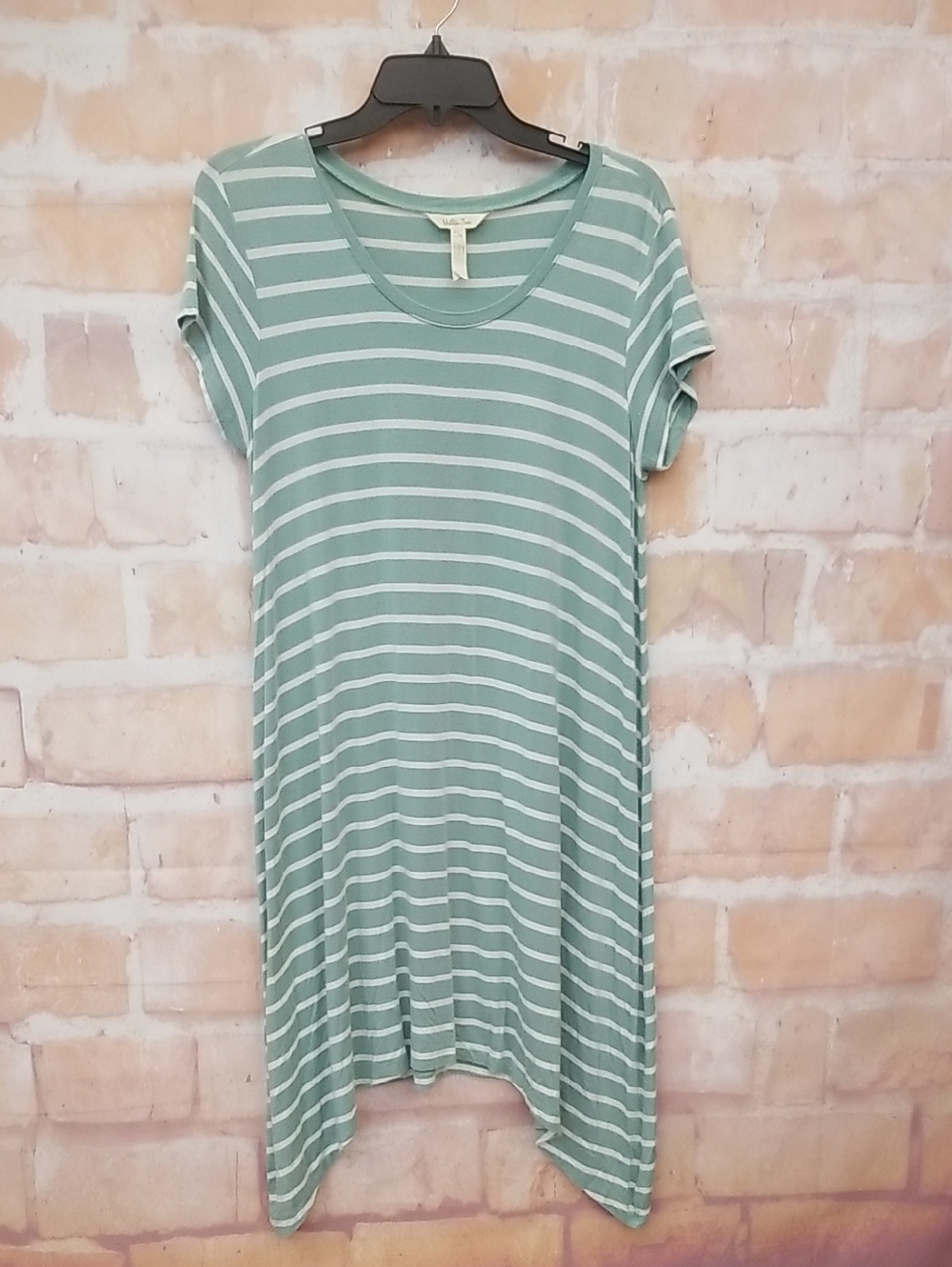 Matilda Jane Mint Green and White Striped Asymmetrical Hem Dress